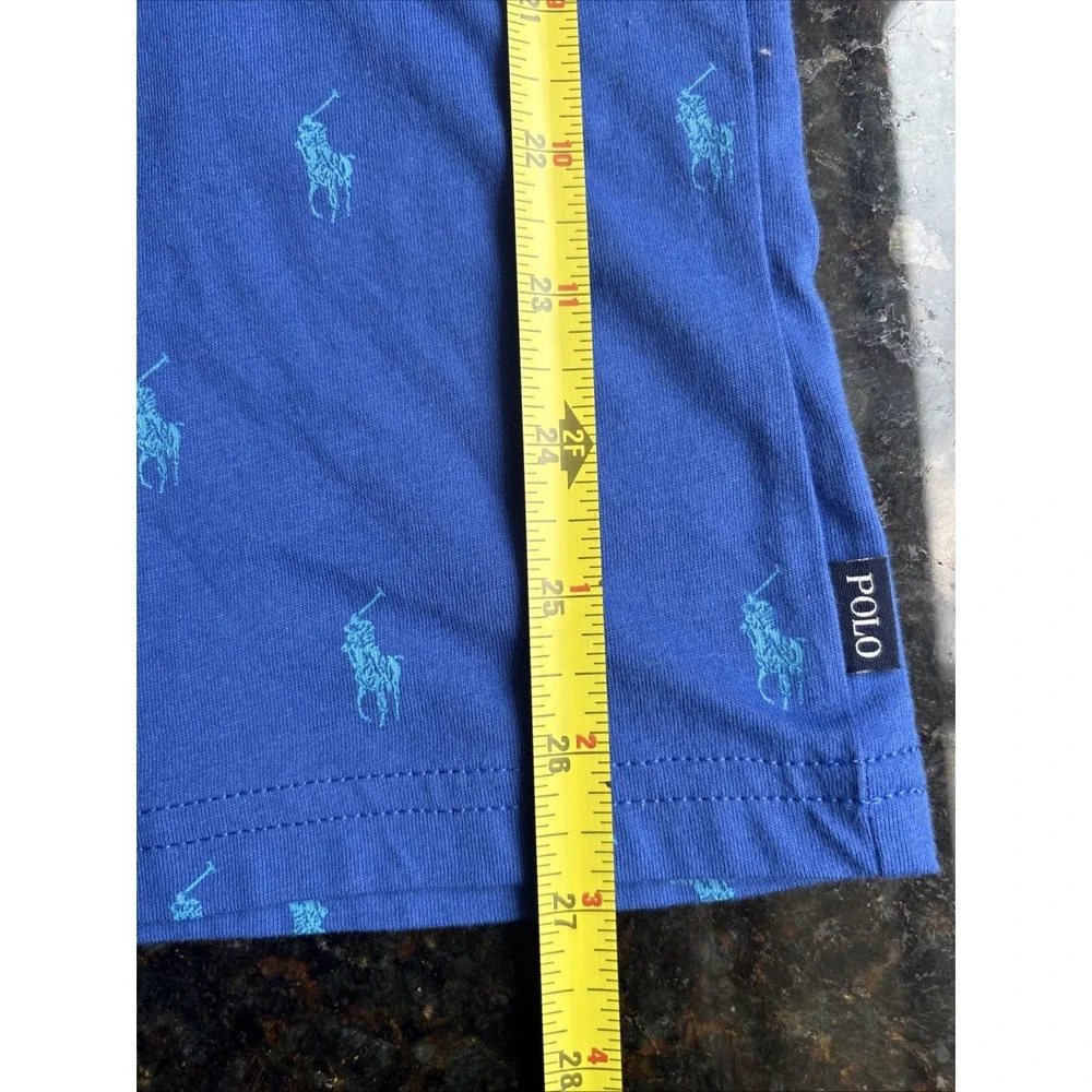 RARE Vintage Polo Ralph Lauren T-Shirt Men's Sz SMALL Blue AOP Small Pony Logo